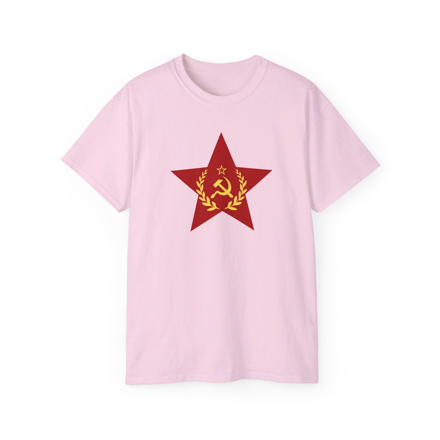 Leftist Red Star With Hammer and Sickle & Laurels Communist Socialist Unisex Ultra Cotton Tee