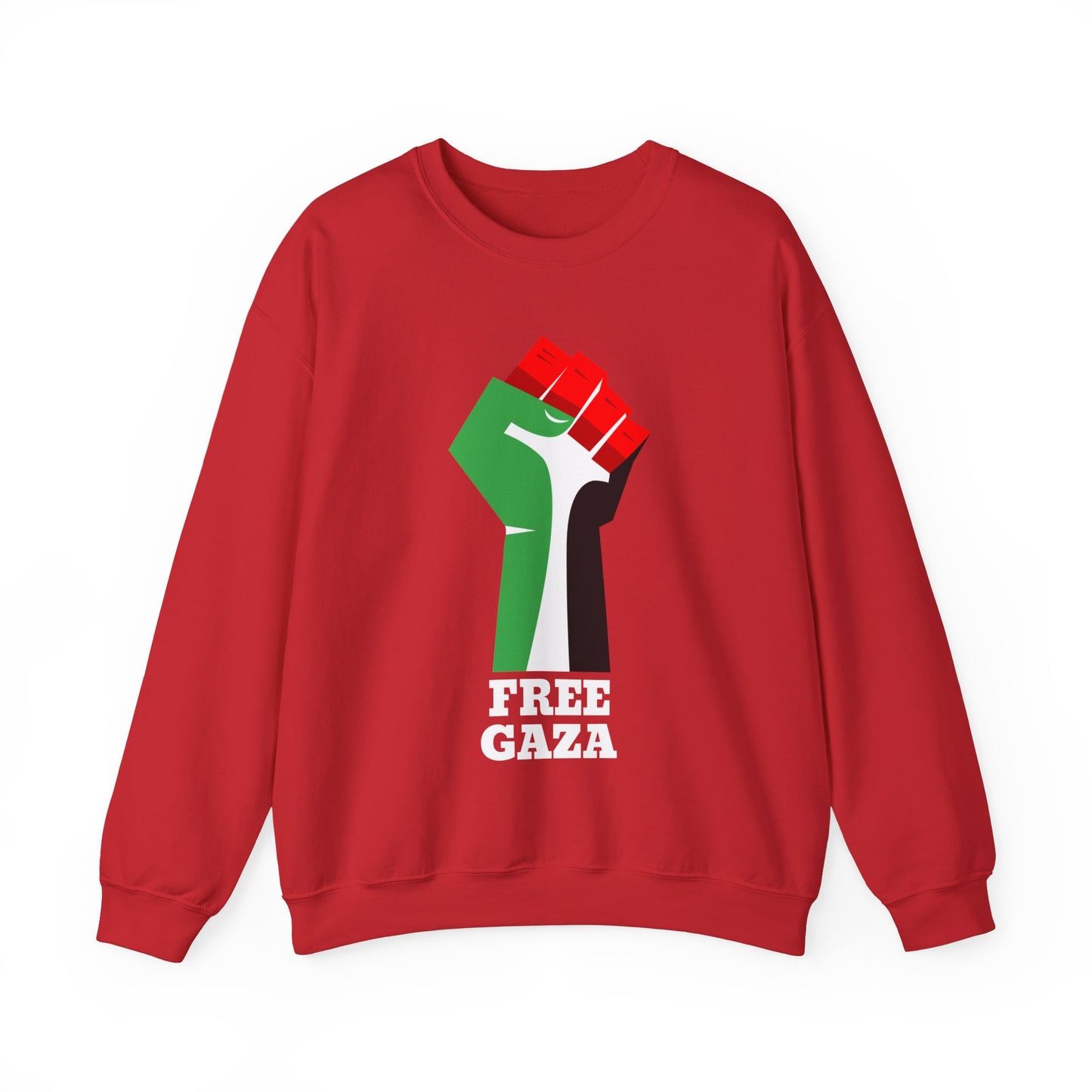 Palestine Free Gaza Palestinian Flag Fist Free Palestine Solidarity Unisex Heavy Blend™ Crewneck Sweatshirt