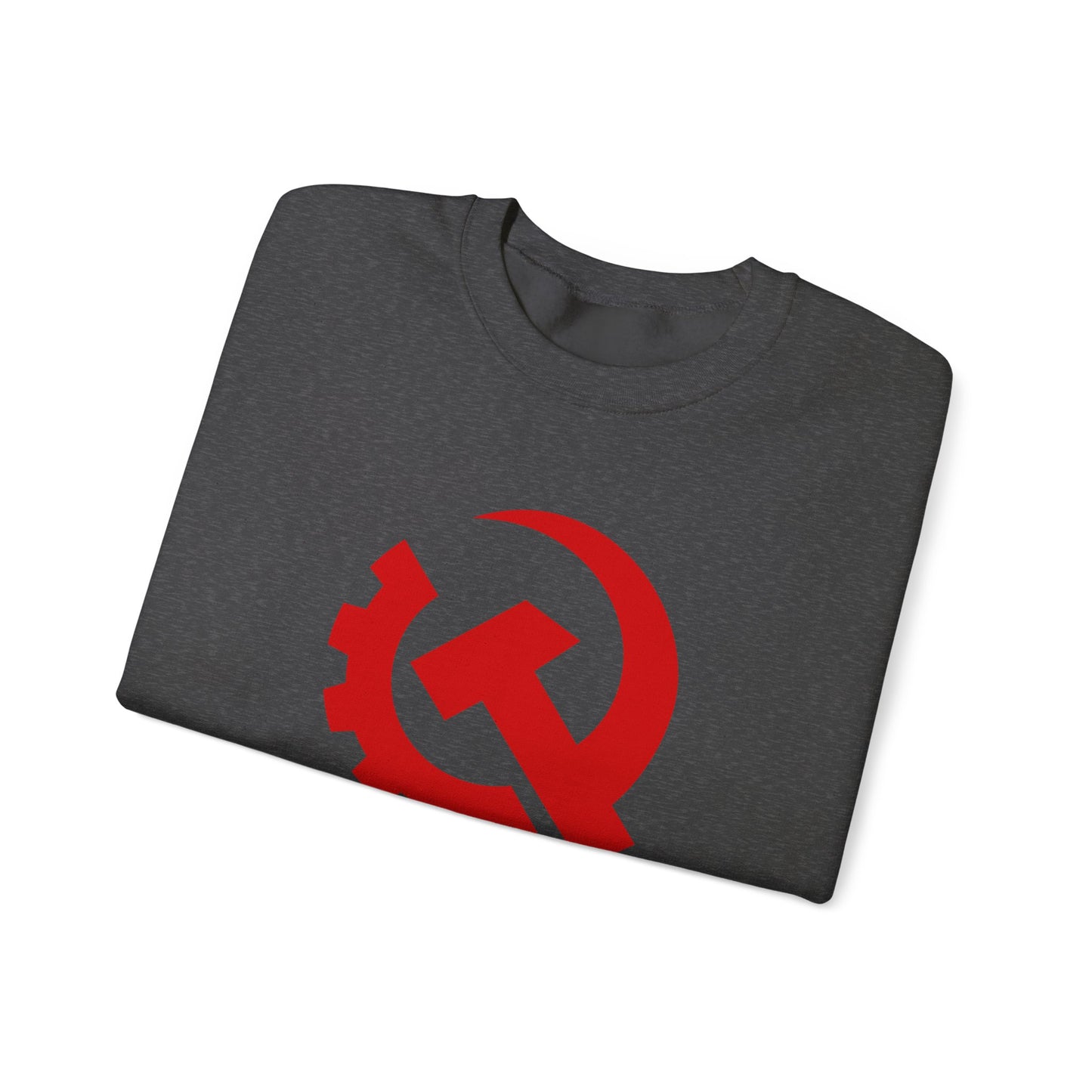 Communist Red Hammer & Sickle Gear Emblem Socialist Leftist Crewneck Sweatshirt