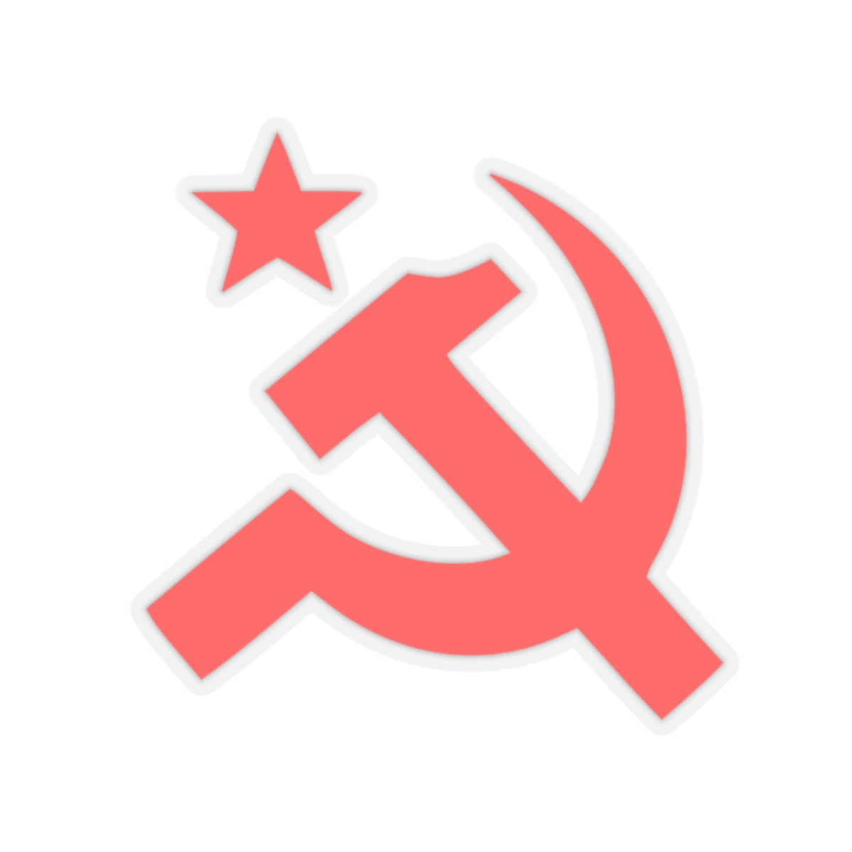 Communist Hammer and Sickle with Red Star Socialist Leftist Bubble-Free Sticker