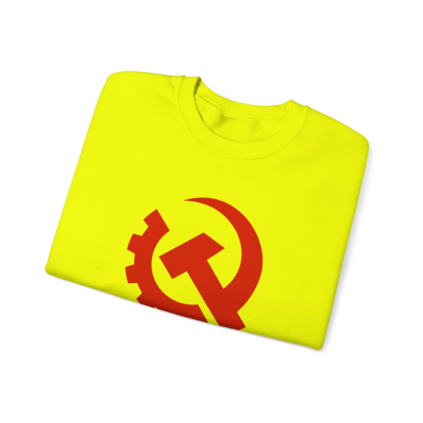 Communist Red Hammer & Sickle Gear Emblem Socialist Leftist Crewneck Sweatshirt