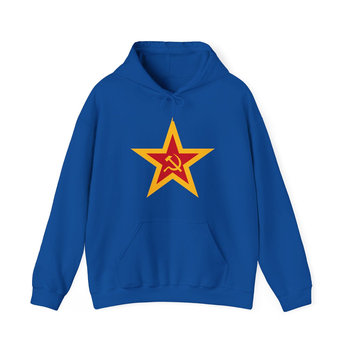 Communist Red and Gold Star with Socialist Hammer and Sickle Leftist Unisex Heavy Blend™ Hooded Sweatshirt