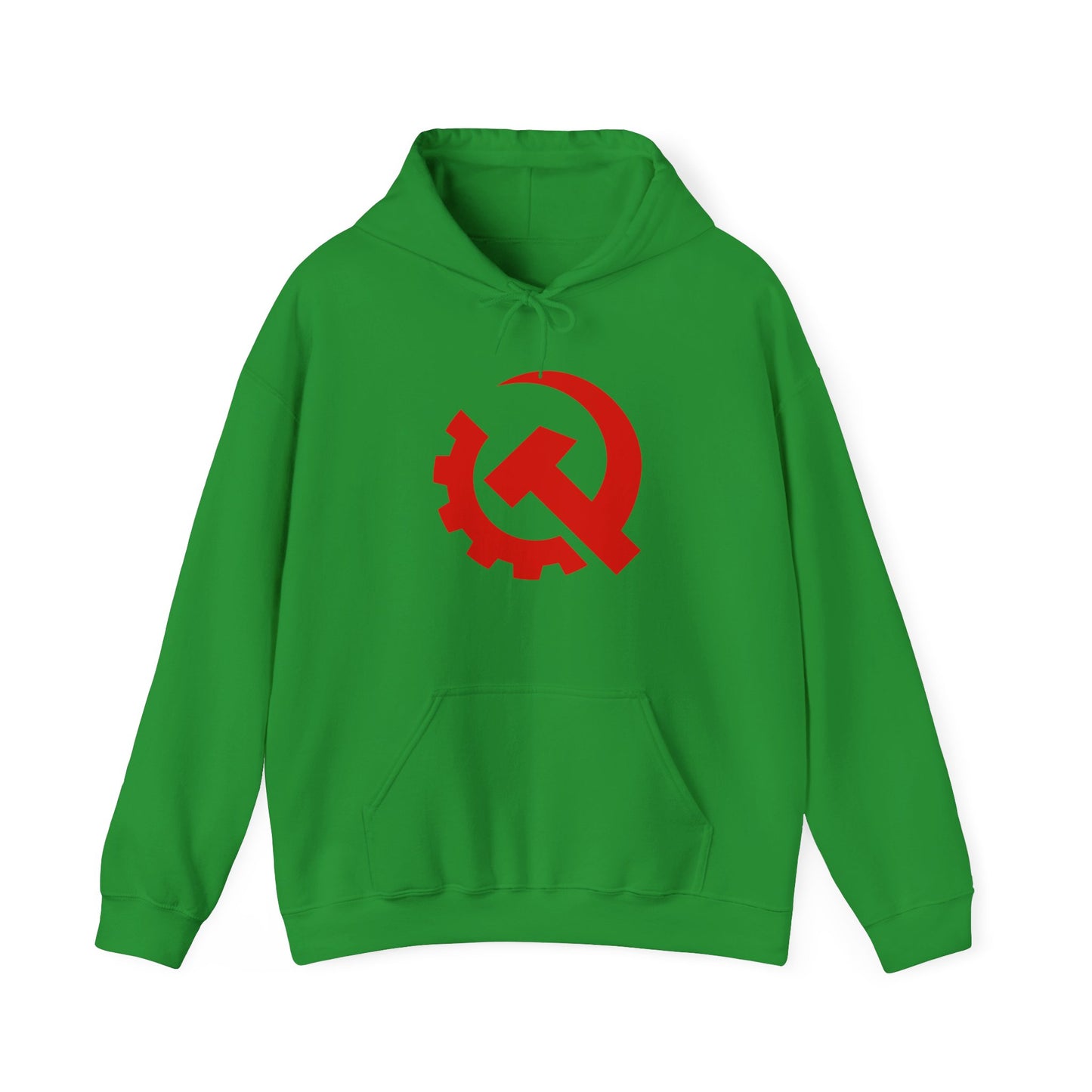 Communist Red Hammer & Sickle Gear Emblem Socialist Leftist Hoodie