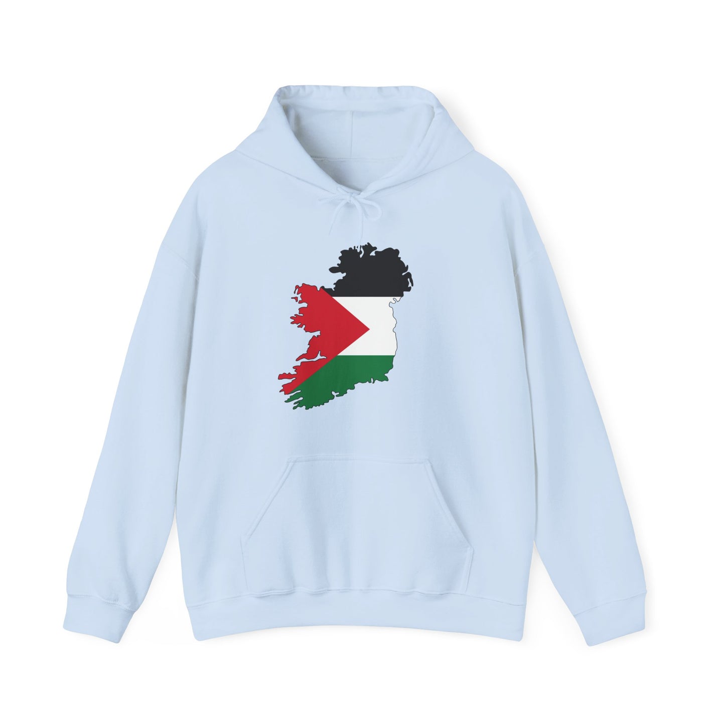 Irish Palestine Solidarity Outline of Ireland with Palestinian Flag Free Gaza Hoodie Unisex Heavy Blend™ Hooded Sweatshirt