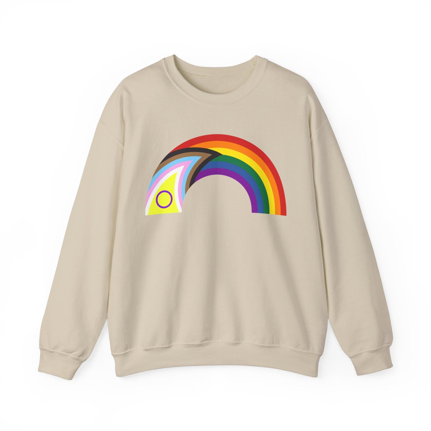 LGBTQ Plus Rainbow Flag Arch Rainbow Gay Queer Lesbian Trans Unisex Heavy Blend™ Crewneck Sweatshirt