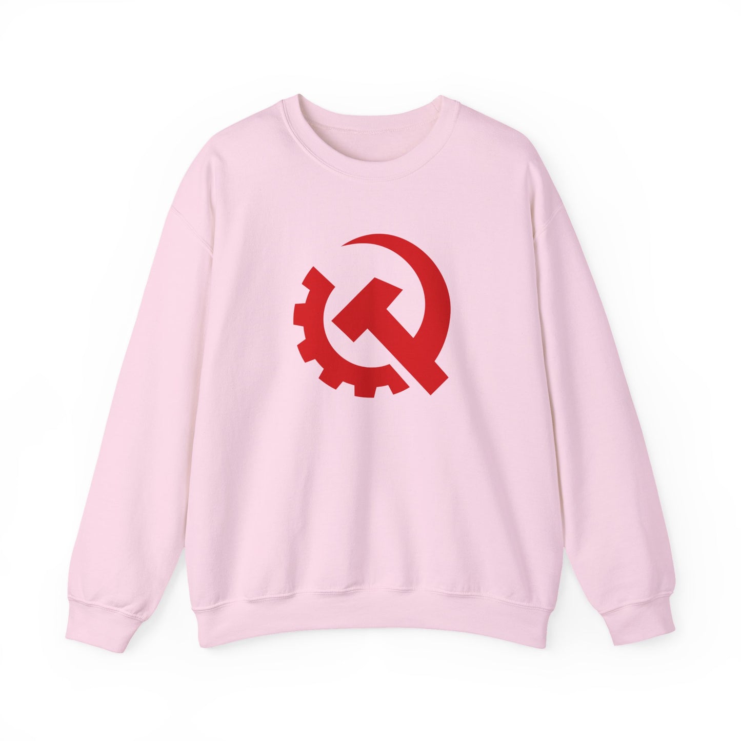 Communist Red Hammer & Sickle Gear Emblem Socialist Leftist Crewneck Sweatshirt