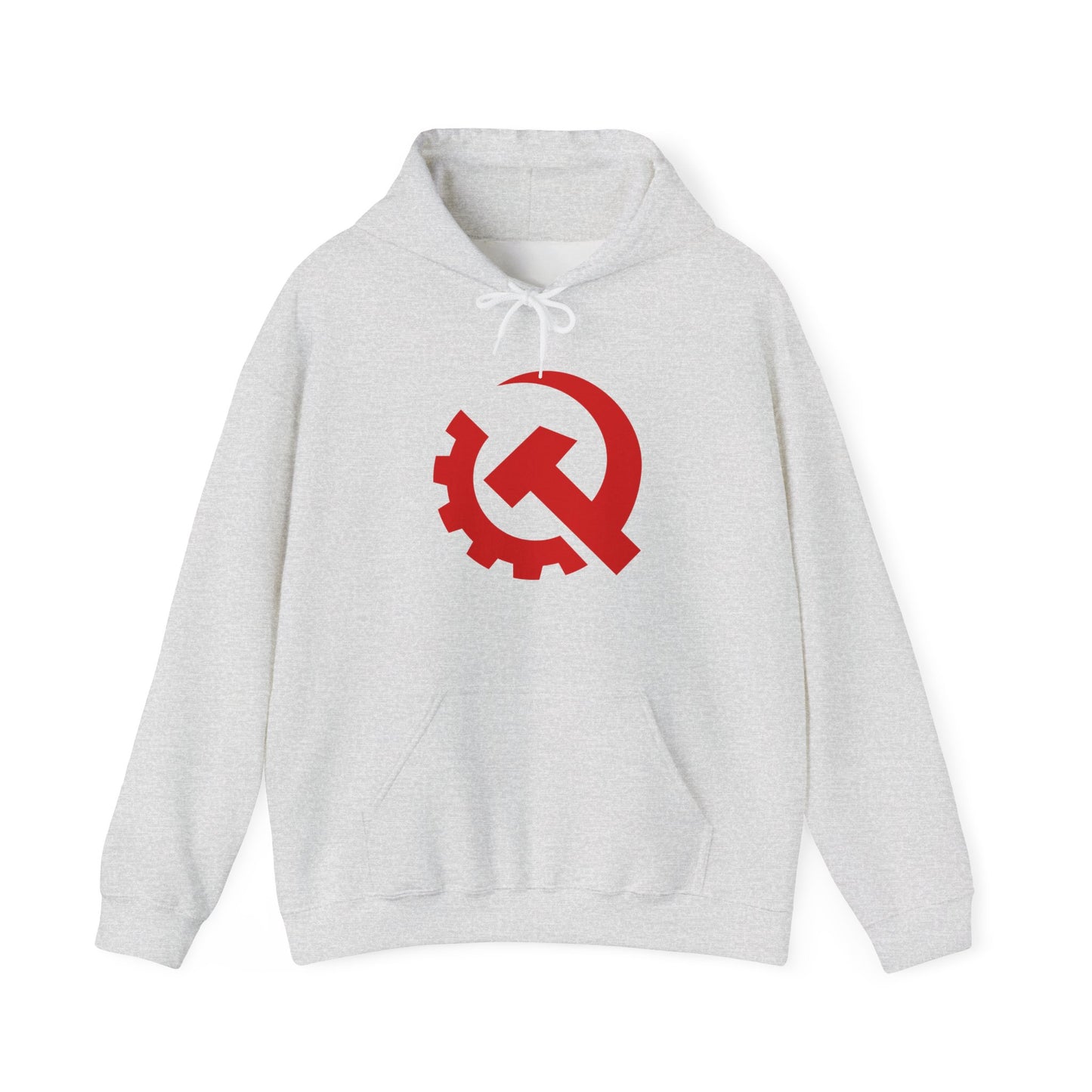 Communist Red Hammer & Sickle Gear Emblem Socialist Leftist Hoodie