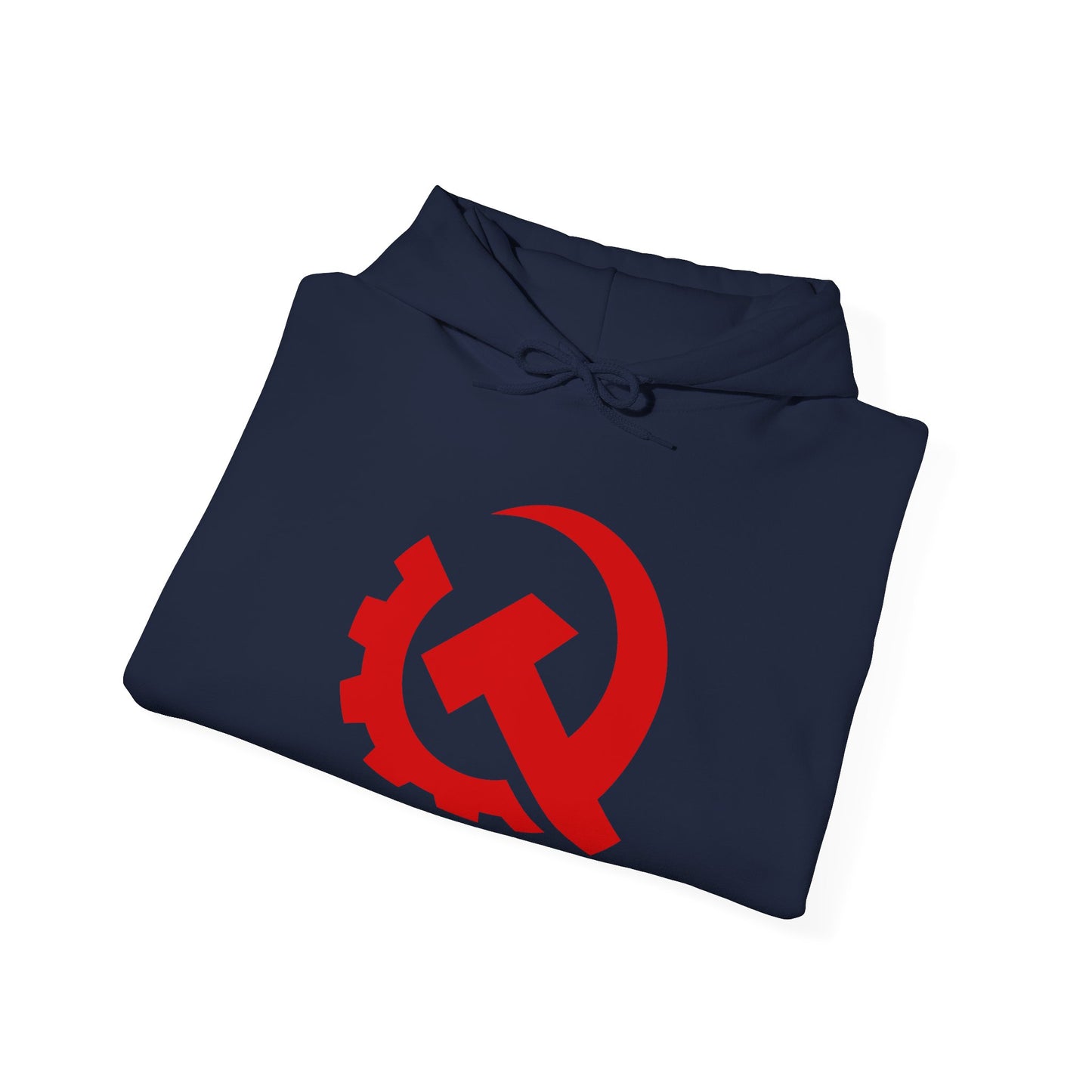 Communist Red Hammer & Sickle Gear Emblem Socialist Leftist Hoodie