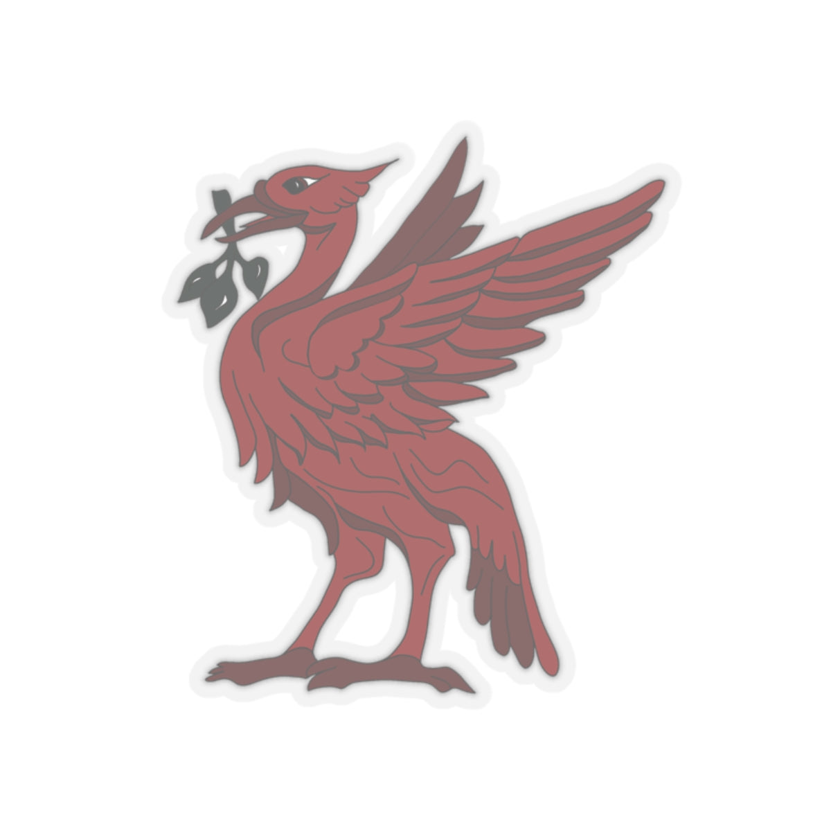 Hand Drawn Liverpool Red Liver Bird Scouse Kiss-Cut Sticker