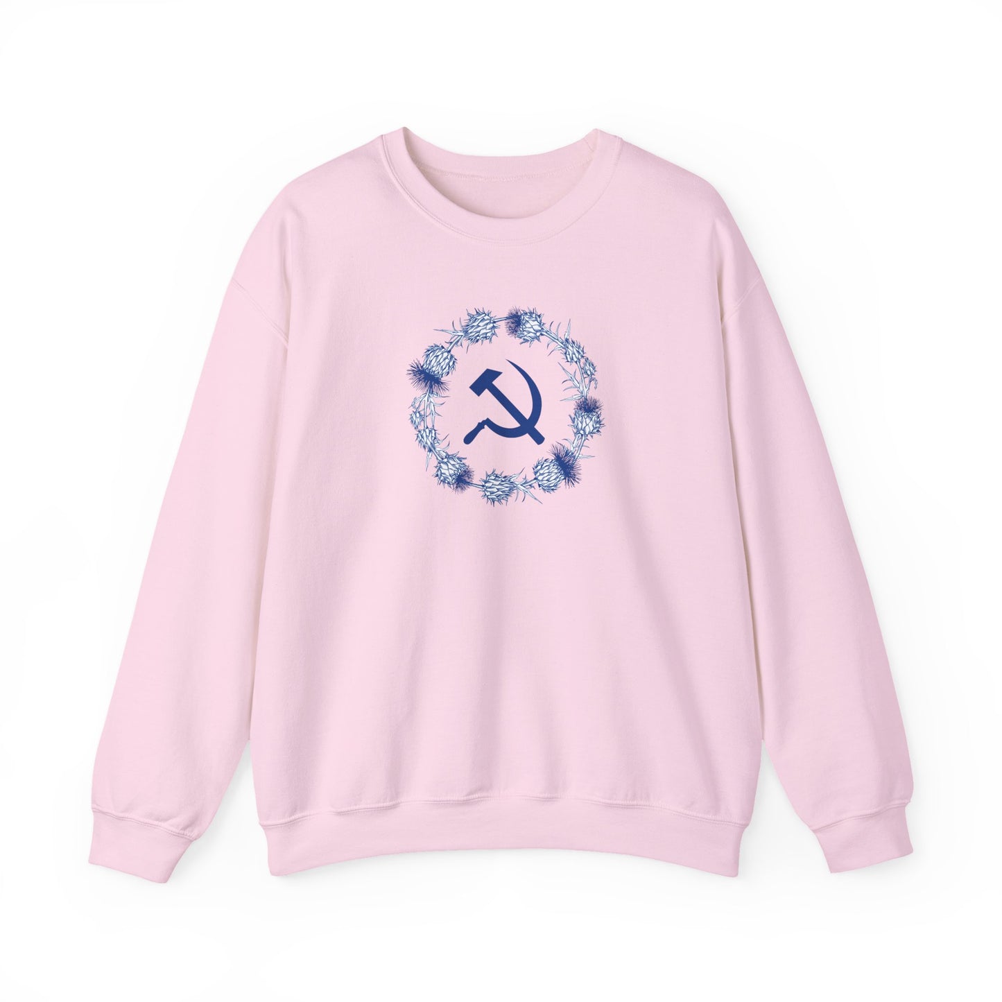 Scottish Socialist Solidarity Hammer and Sickle with Thistle Border Leftist Scotland Communist Unisex Heavy Blend™ Crewneck Sweatshirt
