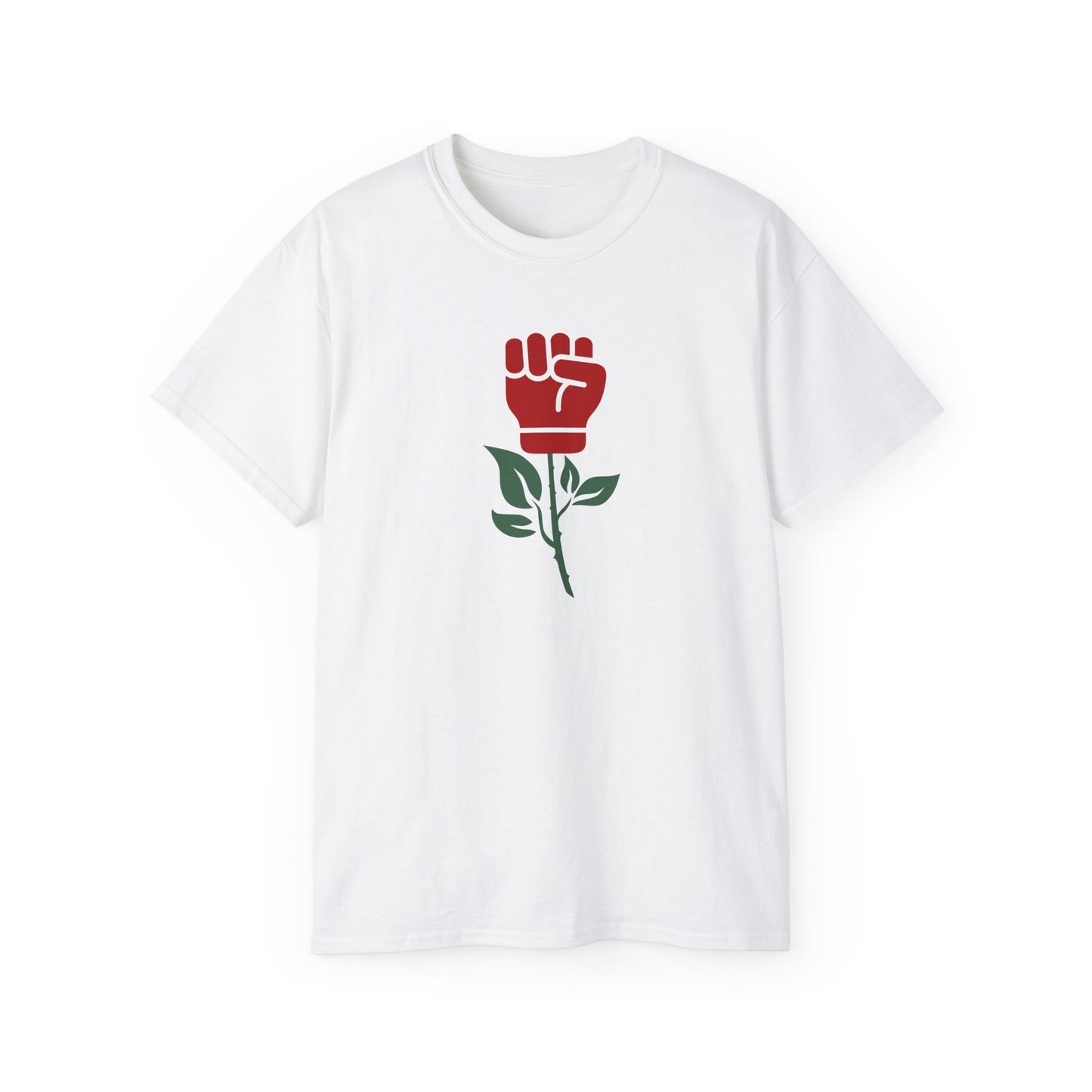 Socialist Rose Fist Leftist Solidarity Socialism Unisex Ultra Cotton Tee