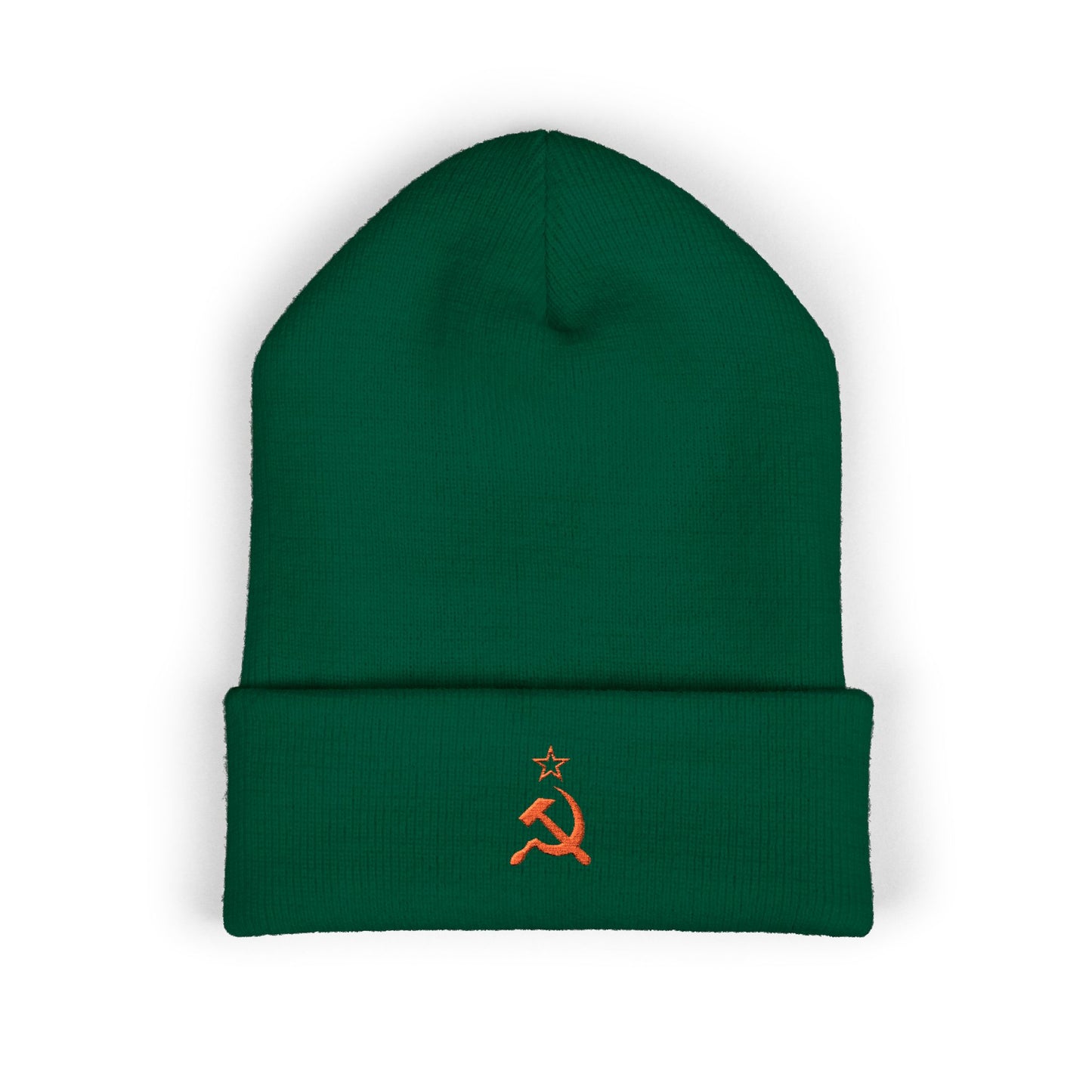 Leftist Embroidered Hammer & Sickle Socialist Cuffed Beanie
