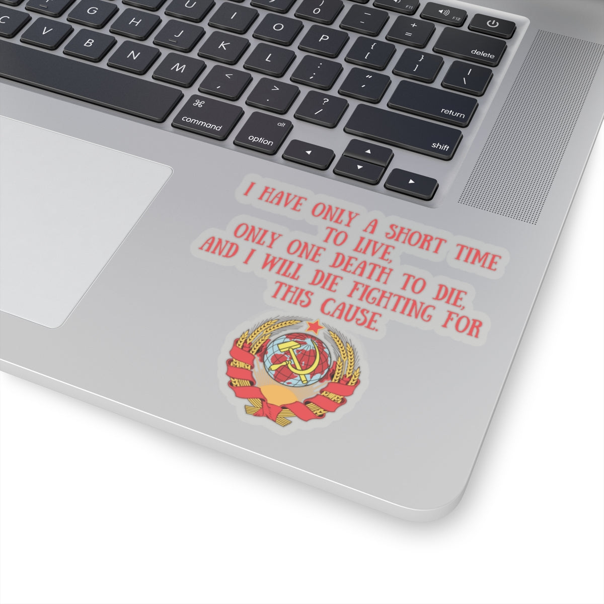 Socialist Hammer and Sickle Globe with John Brown Quote I Only Have a Short Time Communist Solidarity Kiss-Cut Sticker