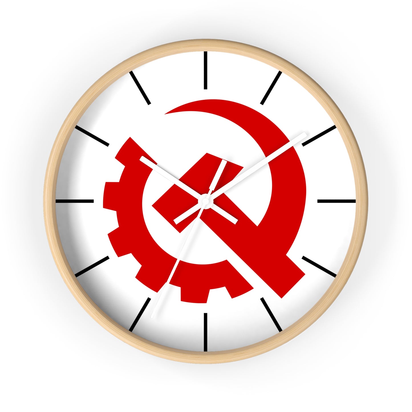 USSR Soviet Industrial Style Hammer and Sickle Socialist Communist Wall Clock