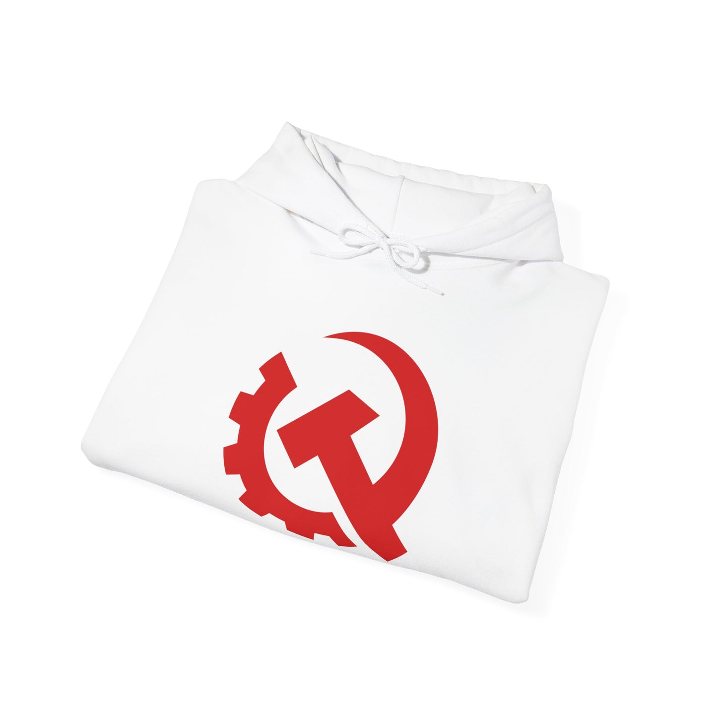Communist Red Hammer & Sickle Gear Emblem Socialist Leftist Hoodie