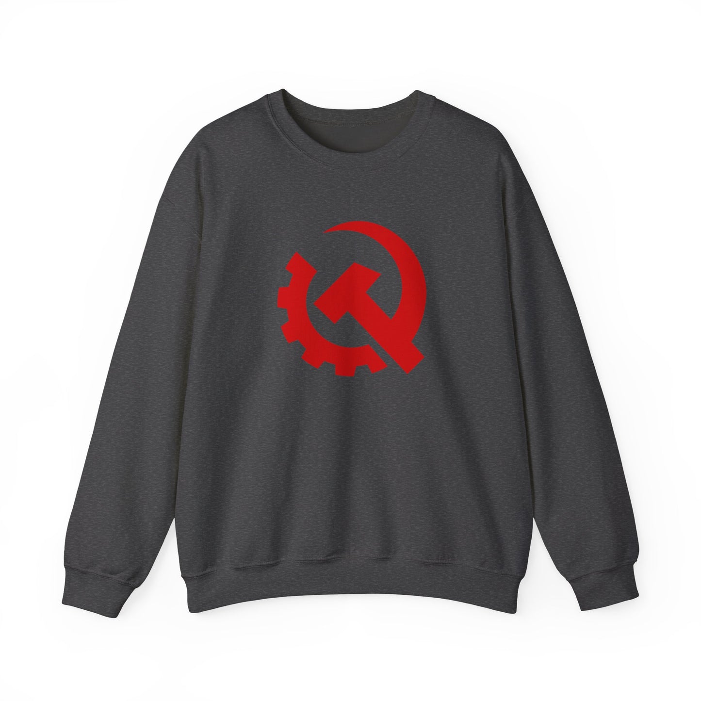 Communist Red Hammer & Sickle Gear Emblem Socialist Leftist Crewneck Sweatshirt