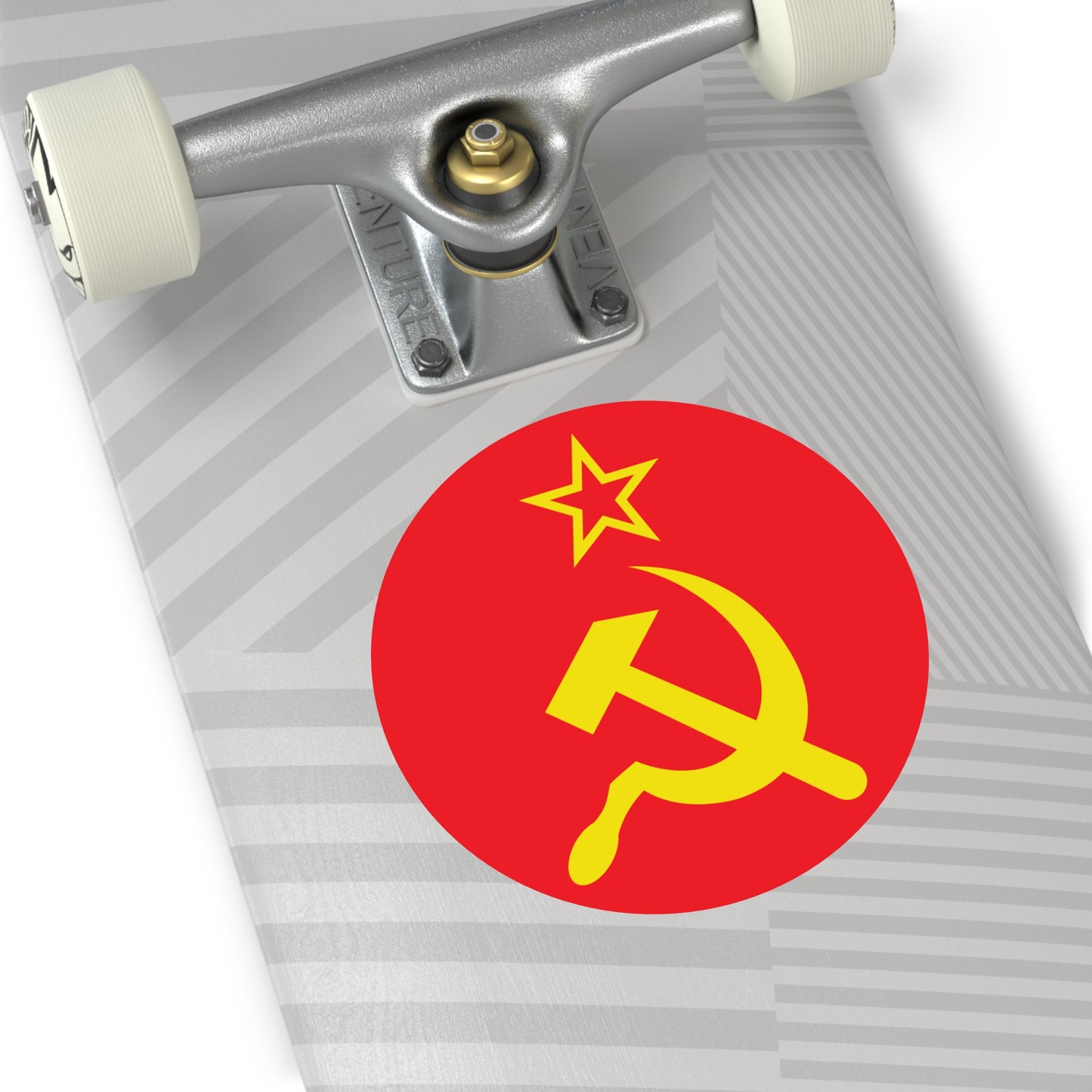 Socialist Hammer and Sickle Leftist Round Vinyl Sticker