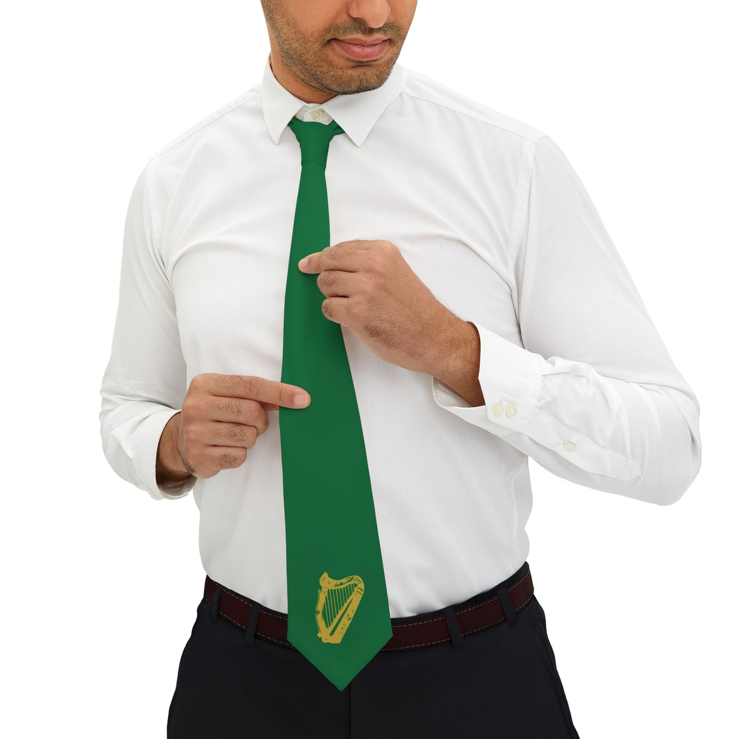Irish Green and Gold Harp St Patrick's Day United Ireland Irish Republican Erin go Bragh Necktie