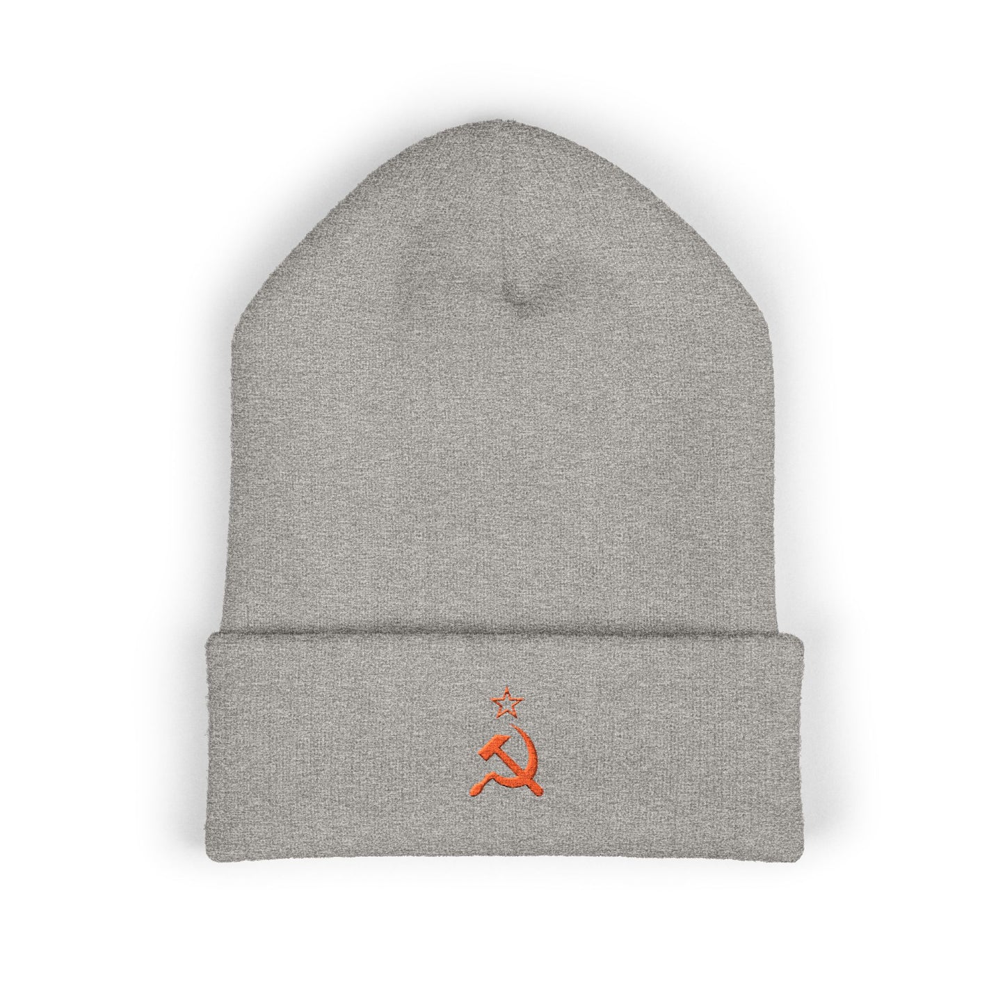 Leftist Embroidered Hammer & Sickle Socialist Cuffed Beanie