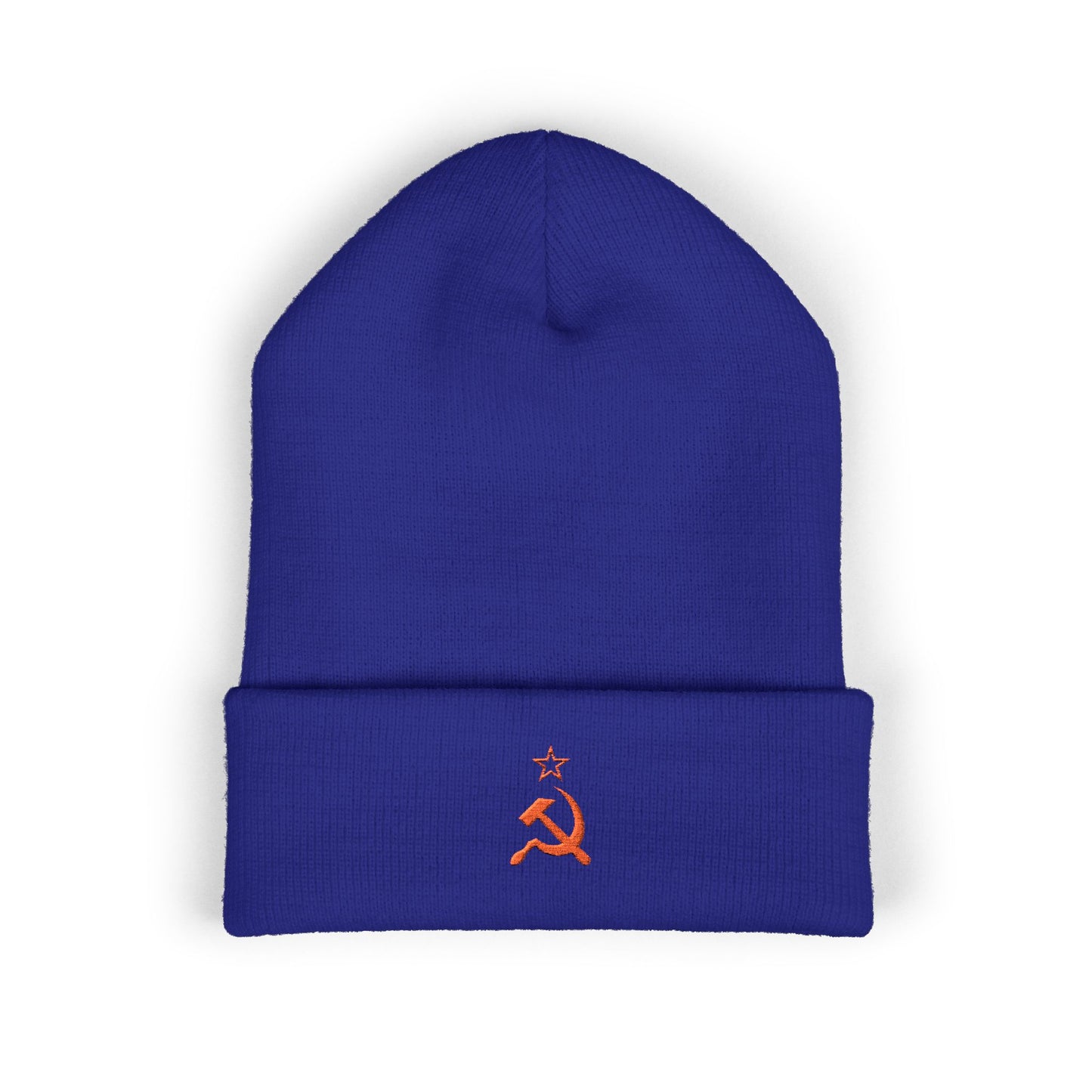 Leftist Embroidered Hammer & Sickle Socialist Cuffed Beanie