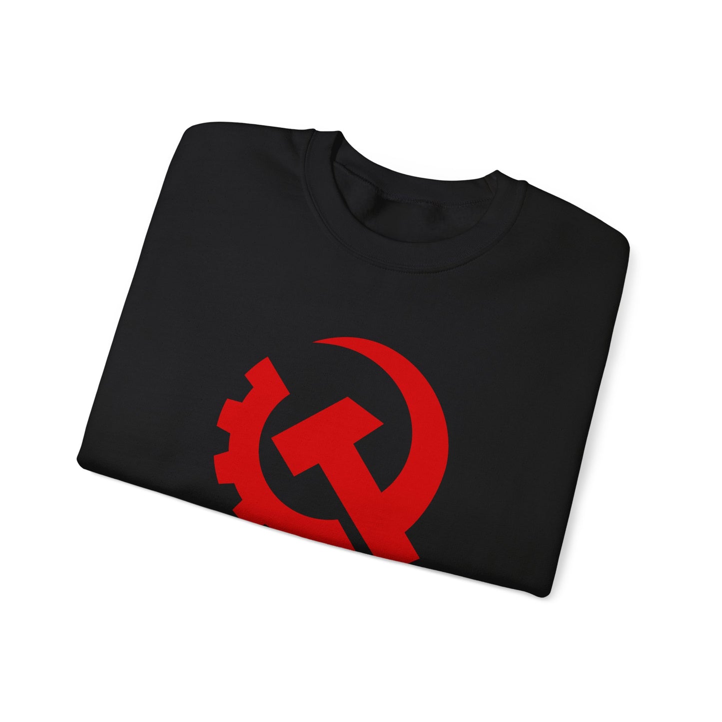 Communist Red Hammer & Sickle Gear Emblem Socialist Leftist Crewneck Sweatshirt