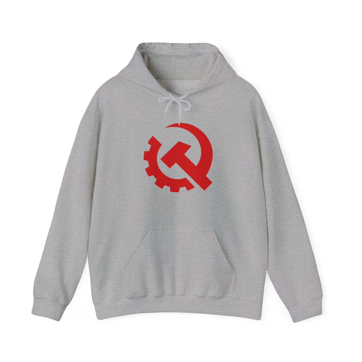 Communist Red Hammer & Sickle Gear Emblem Socialist Leftist Hoodie