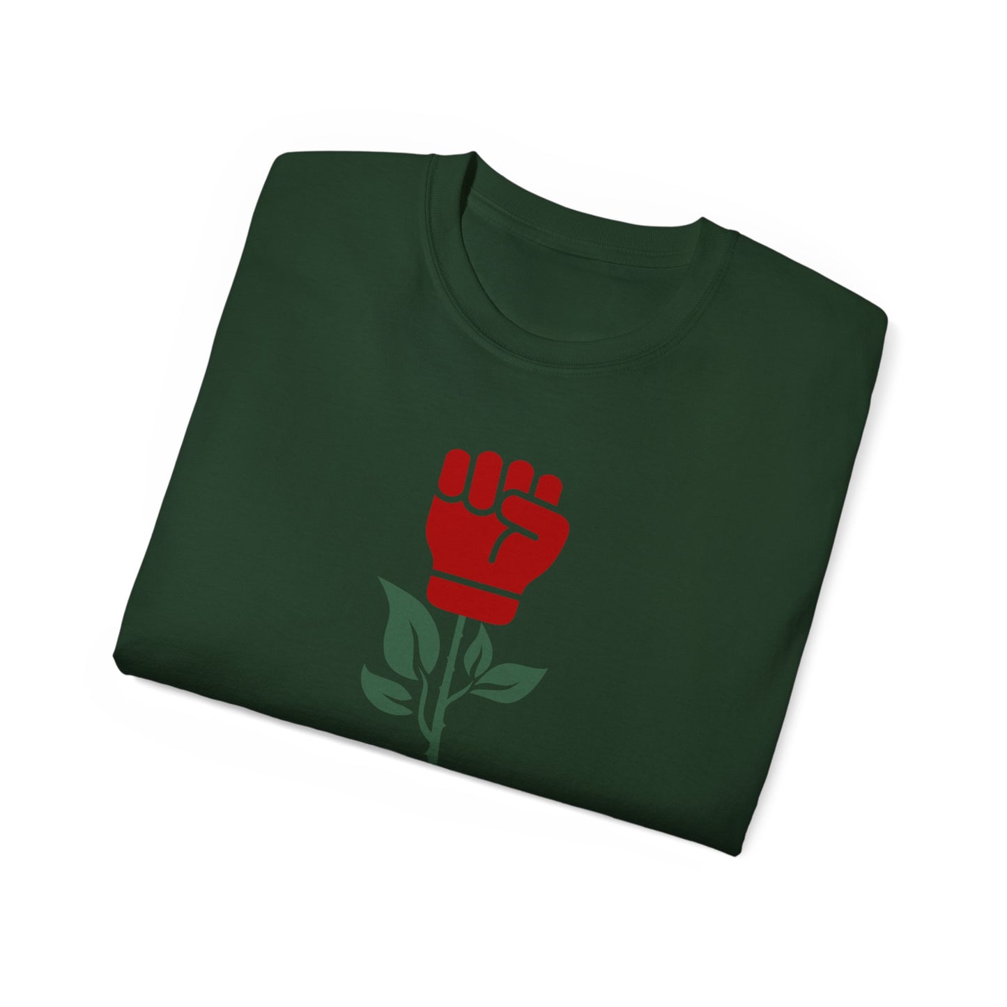 Socialist Rose Fist Leftist Solidarity Socialism Unisex Ultra Cotton Tee