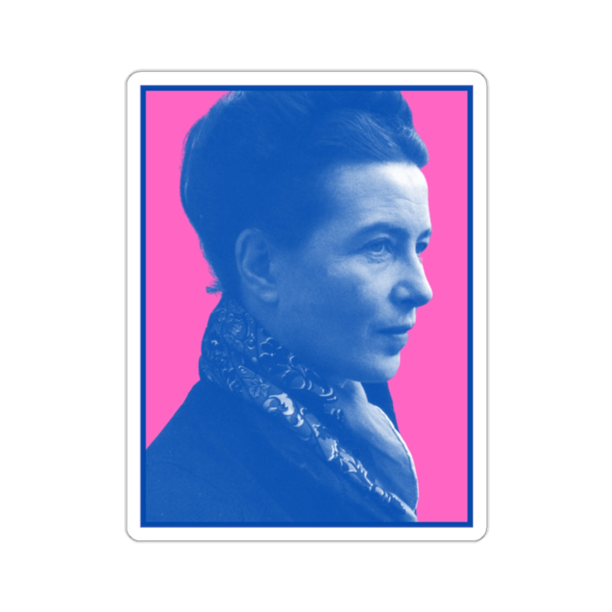 Existentialist Philosopher Simone de Beauvoir Feminist International Women's Day Leftist Kiss-Cut Sticker