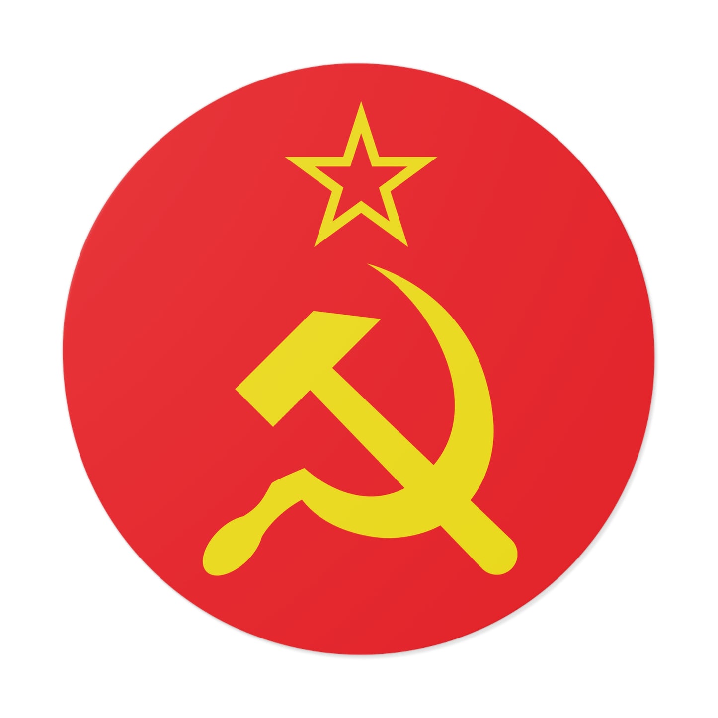 Socialist Hammer and Sickle Leftist Round Vinyl Sticker