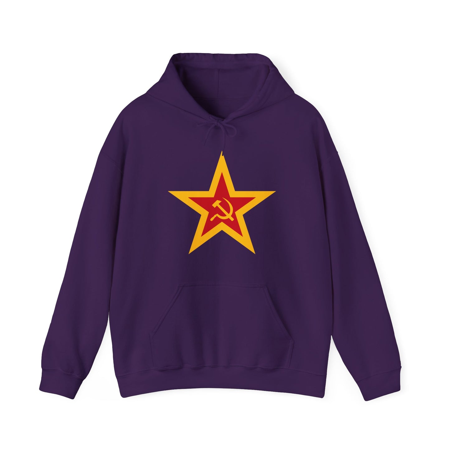 Communist Red and Gold Star with Socialist Hammer and Sickle Leftist Unisex Heavy Blend™ Hooded Sweatshirt