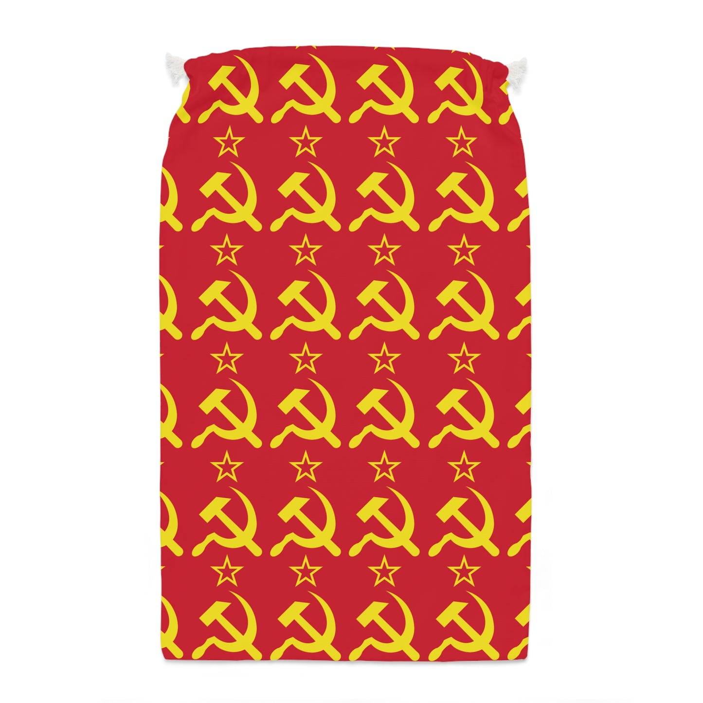 Socialist Red and Yellow Hammer and Sickle Pattern Communist Christmas Present Santa Gift Sack