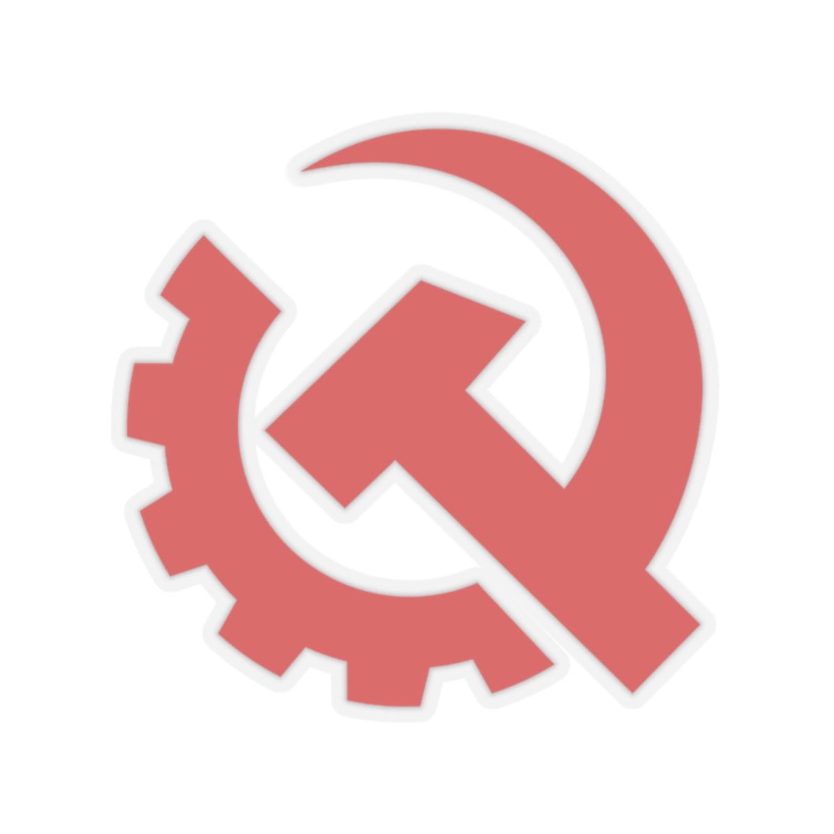 Leftist Industrial Style Hammer and Sickle Communist Socialist Bubble-Free Sticker