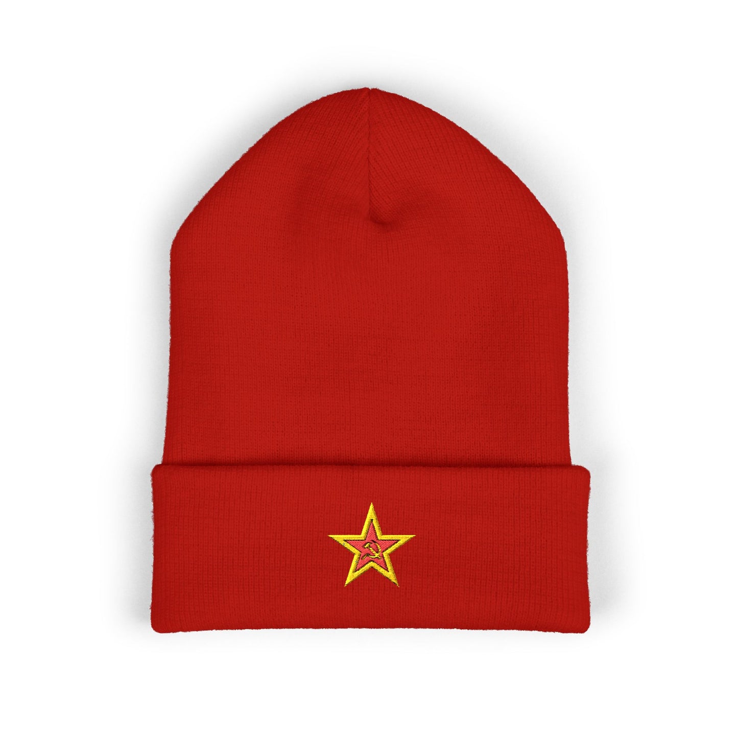 Socialist Embroidered Leftist Hammer and Sickle Red Star Communist Beanie Hat
