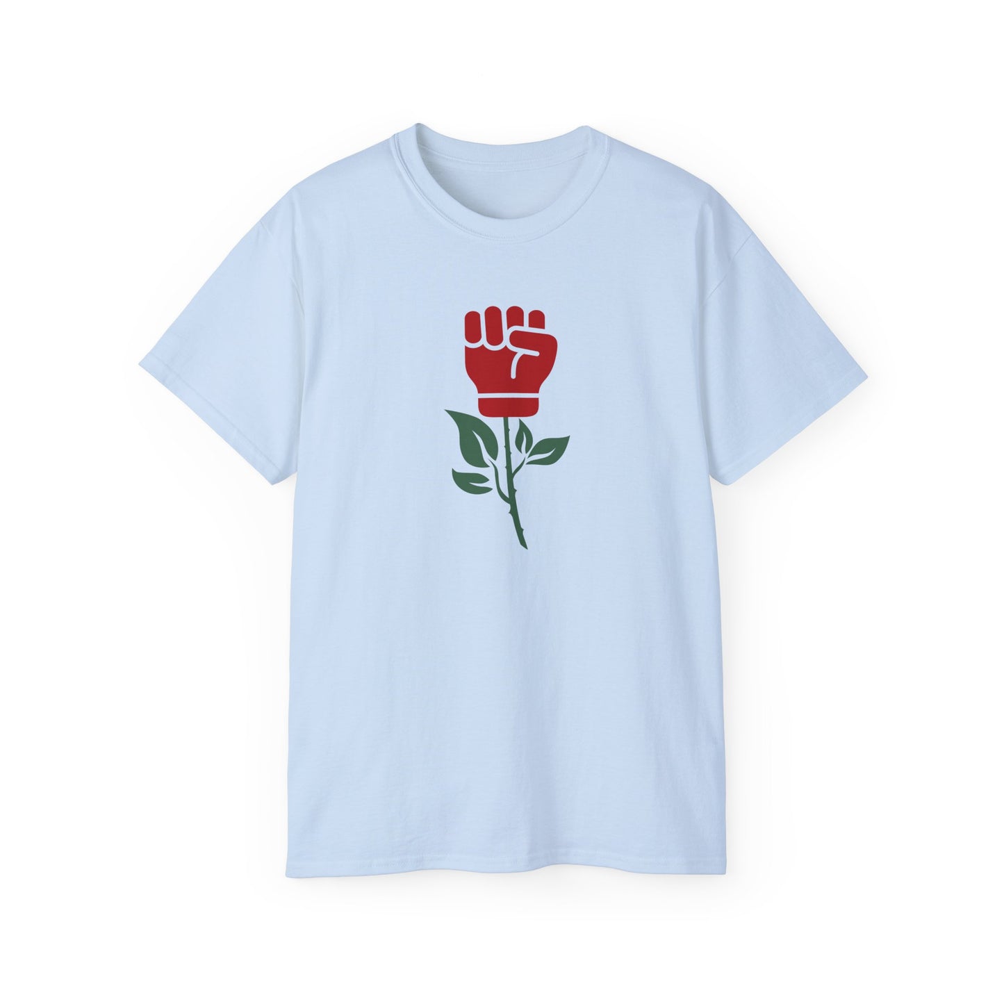Socialist Rose Fist Leftist Solidarity Socialism Unisex Ultra Cotton Tee