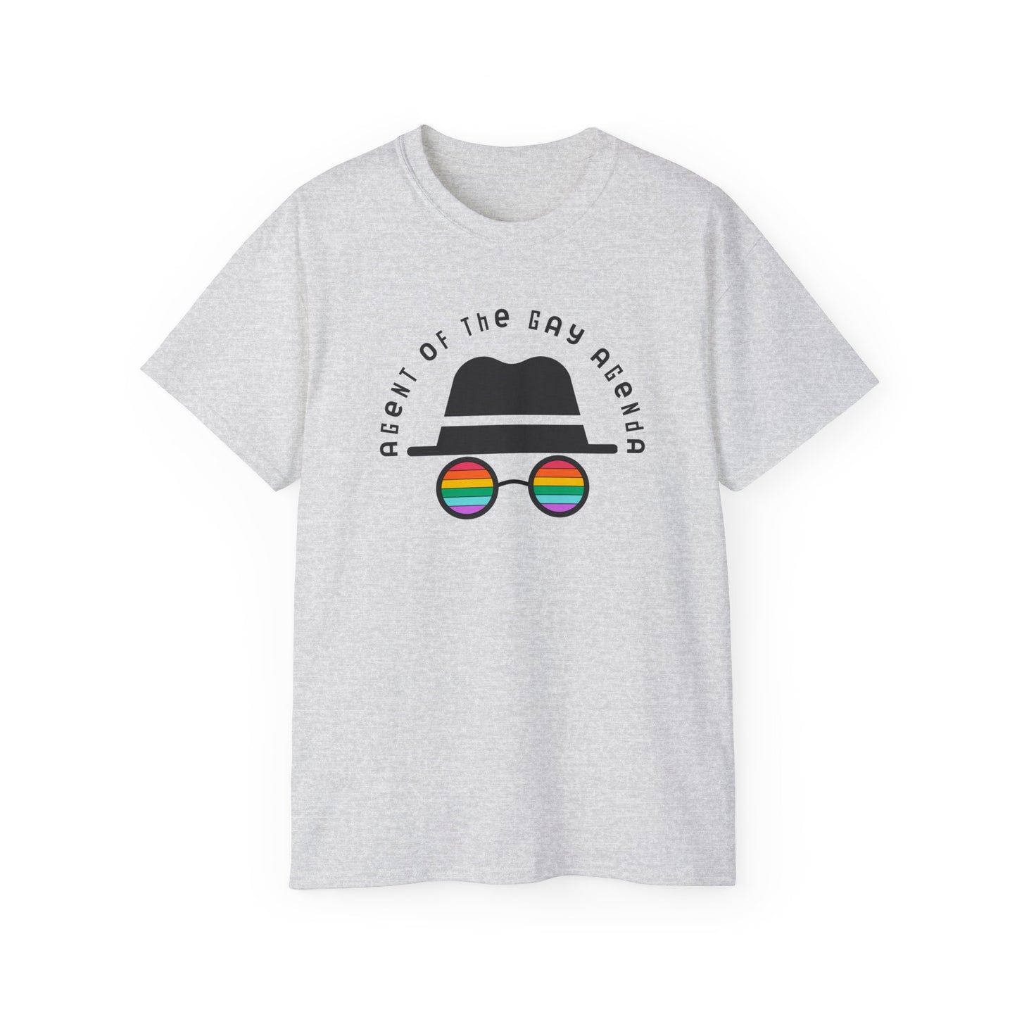 LGBTQ Plus Rainbow Agent of The Gay Agenda Spy Gay Queer Trans Rights Lesbian Pride Unisex Ultra Cotton Tee