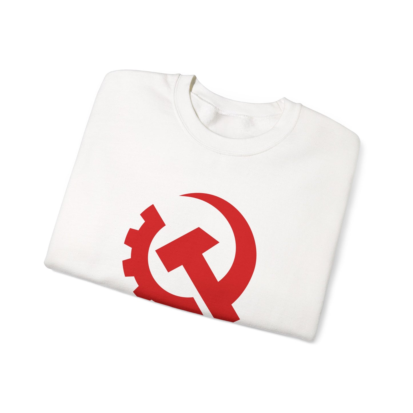 Communist Red Hammer & Sickle Gear Emblem Socialist Leftist Crewneck Sweatshirt