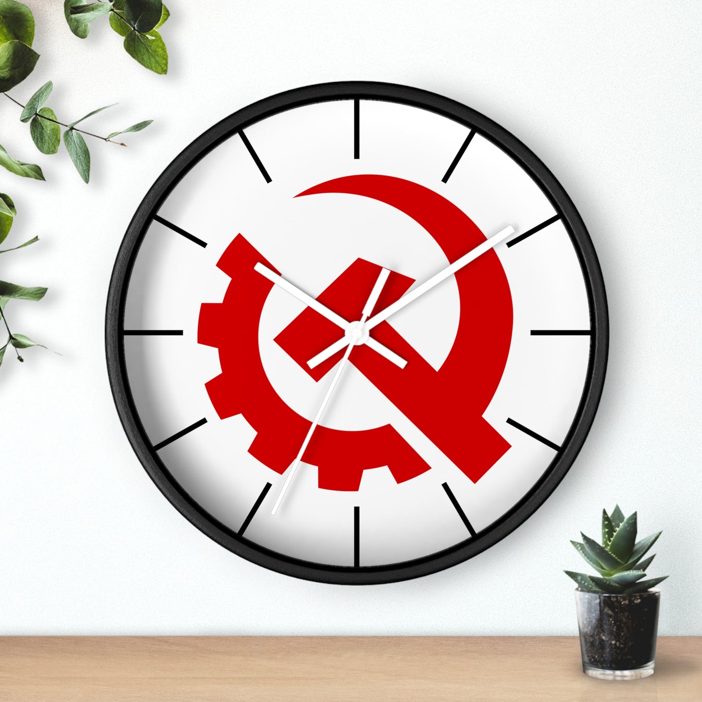 USSR Soviet Industrial Style Hammer and Sickle Socialist Communist Wall Clock