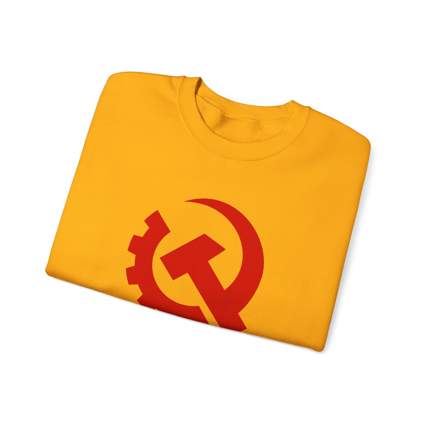 Communist Red Hammer & Sickle Gear Emblem Socialist Leftist Crewneck Sweatshirt