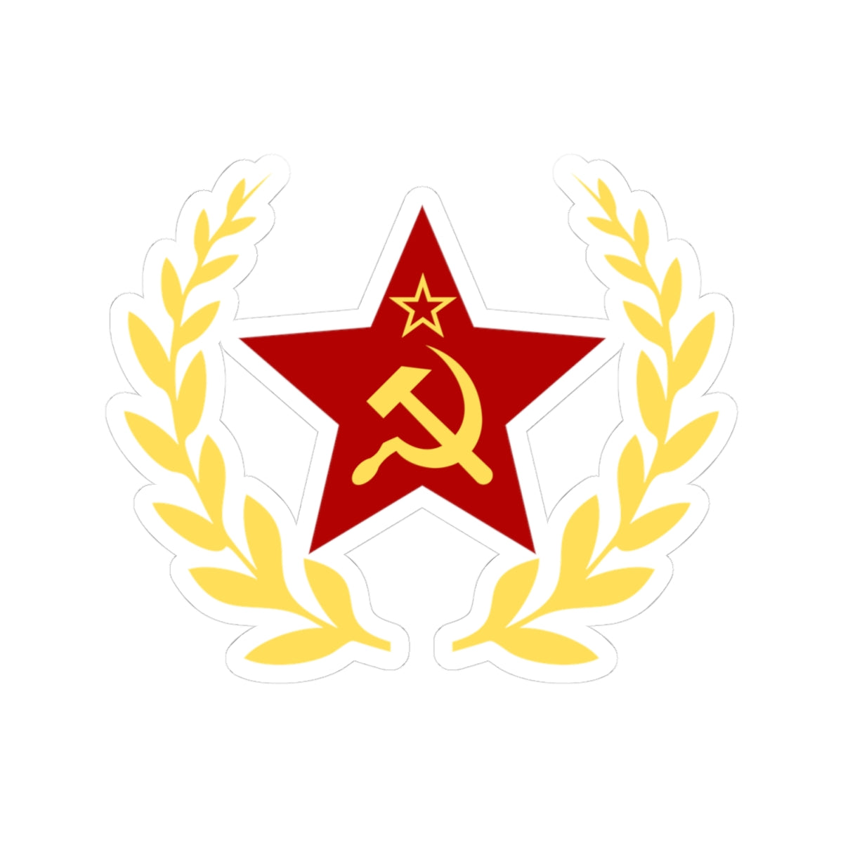 Red Star with CCCP Hammer and Sickle & Laurels Bubble-free Sticker