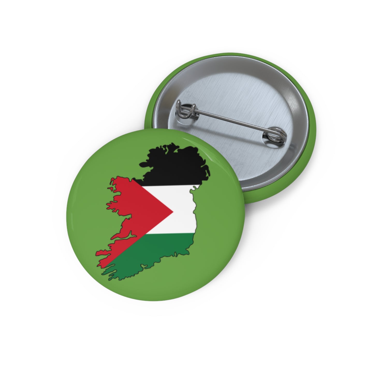 Irish Palestine Solidarity Outline of Ireland with Palestinian Flag Free Gaza Pin Badge Button