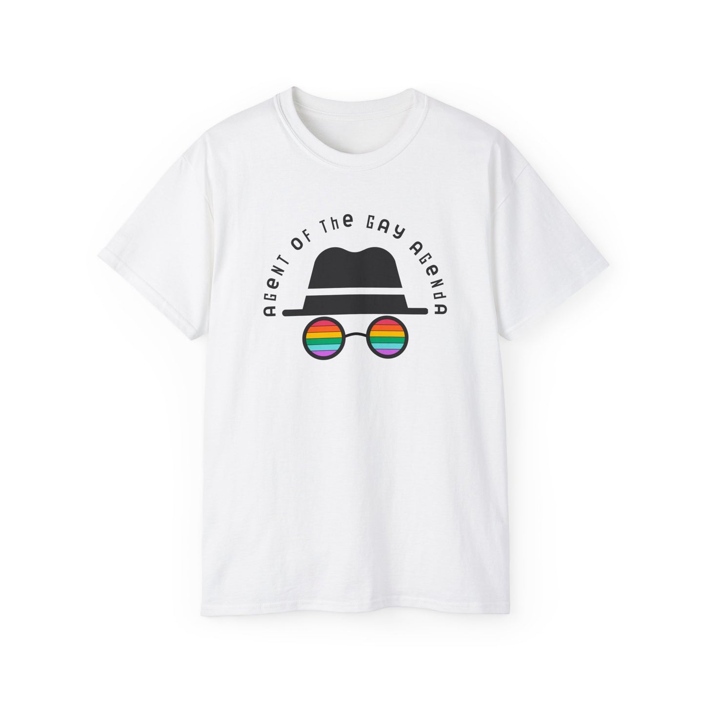 LGBTQ Plus Rainbow Agent of The Gay Agenda Spy Gay Queer Trans Rights Lesbian Pride Unisex Ultra Cotton Tee