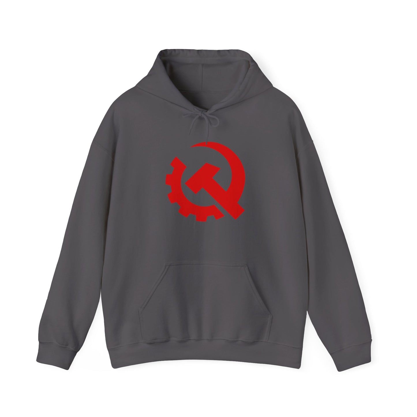 Communist Red Hammer & Sickle Gear Emblem Socialist Leftist Hoodie