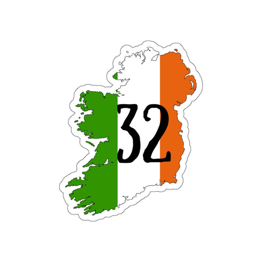 United Ireland 32 Counties Irish Erin go Bragh St Patrick's Day Republican Kiss-Cut Sticker