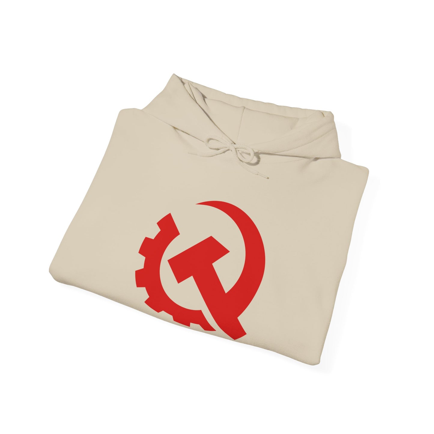Communist Red Hammer & Sickle Gear Emblem Socialist Leftist Hoodie