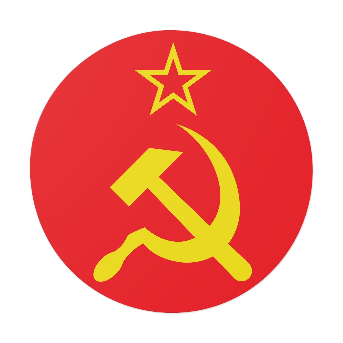 Socialist Hammer and Sickle Leftist Round Vinyl Sticker