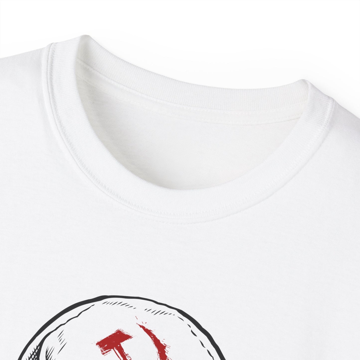 White Dead Red Halloween Communist Skull With Hammer and Sickle Unisex Ultra Cotton Tee