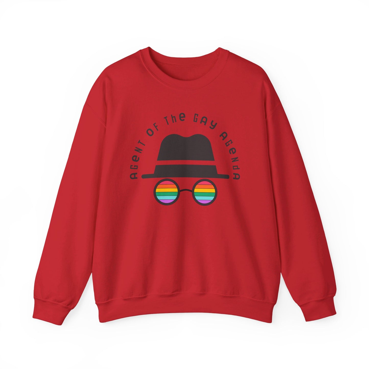 LGBTQ Plus Rainbow Agent of The Gay Agenda Spy Gay Queer Trans Rights Lesbian Pride Unisex Heavy Blend™ Crewneck Sweatshirt