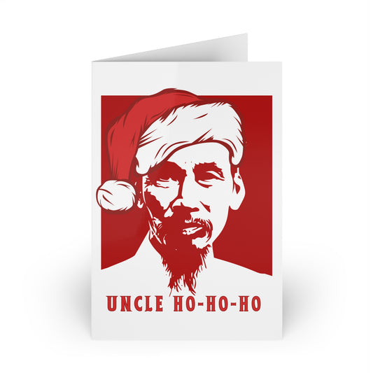 Communist Christmas Ho Chi Minh Uncle Ho-Ho-Ho Vietnam War Santa Leftist Christmas Greeting Card (x1)