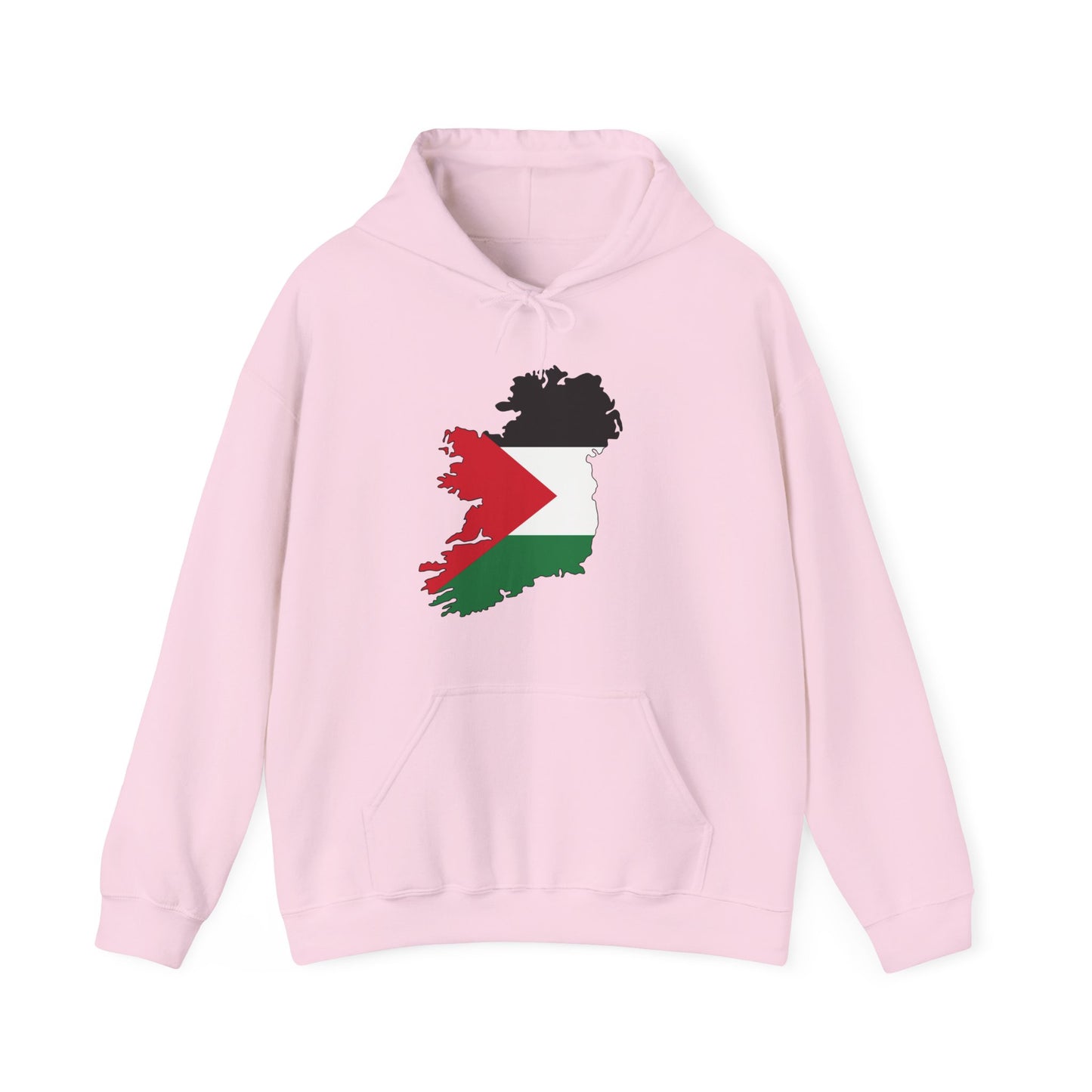 Irish Palestine Solidarity Outline of Ireland with Palestinian Flag Free Gaza Hoodie Unisex Heavy Blend™ Hooded Sweatshirt