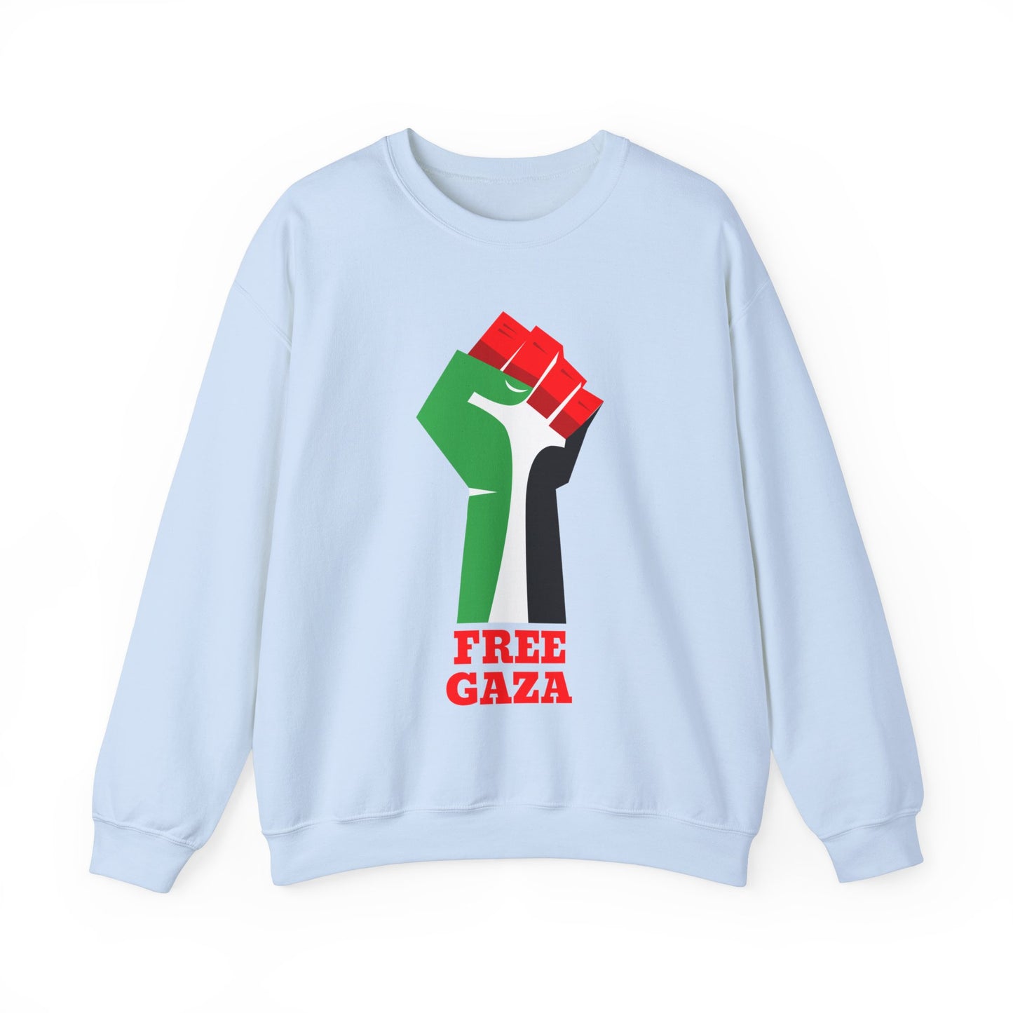 Palestine Free Gaza Palestinian Flag Fist Free Palestine Solidarity Unisex Heavy Blend™ Crewneck Sweatshirt